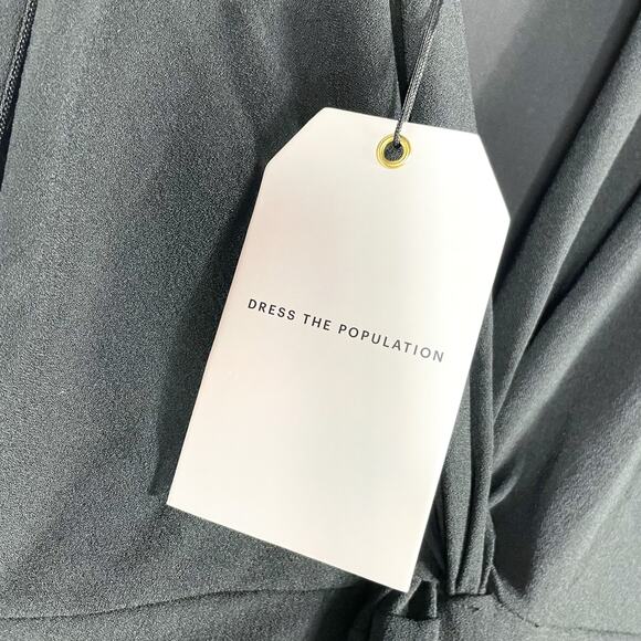 Dress the Population Leighton Gown Black Twist V-Back Sleeveless Sz XS - Picture 10 of 10